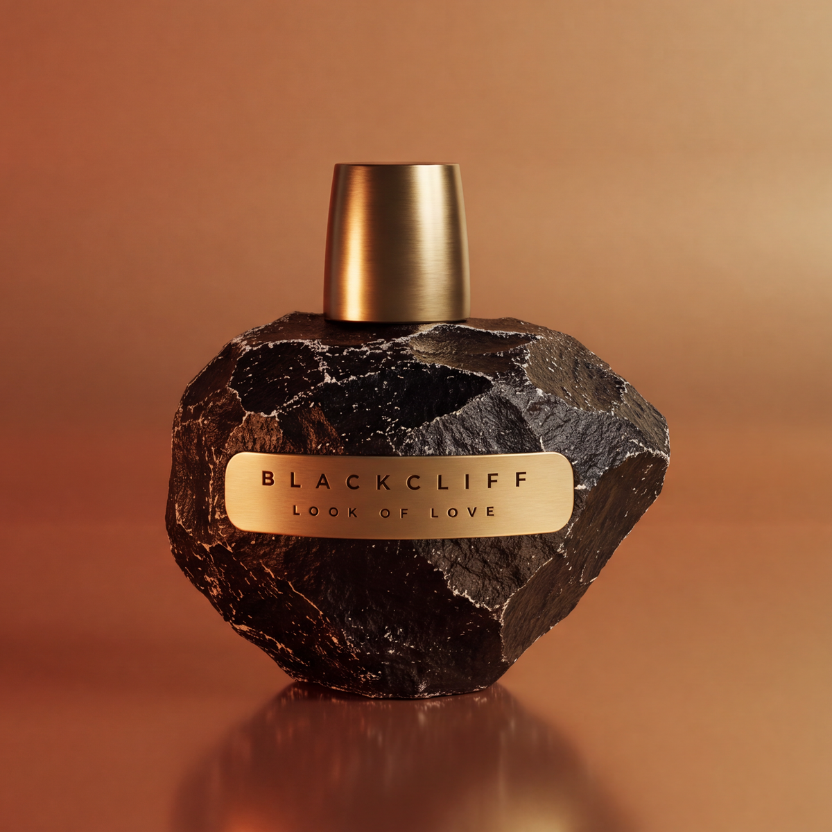 BLACKCLIFF Look of Love stone-textured perfume bottle with gold cap and label